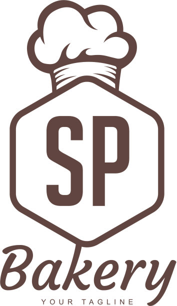 Sp字母标志设计与厨师图标烘焙标志图片下载