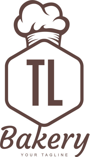 Tl字母标志设计与厨师图标烘焙标志图片下载