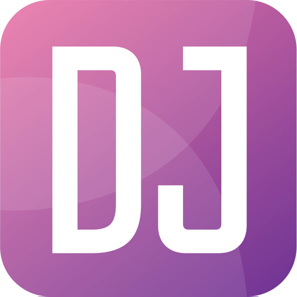 DJ字母标志设计风格简约图片下载