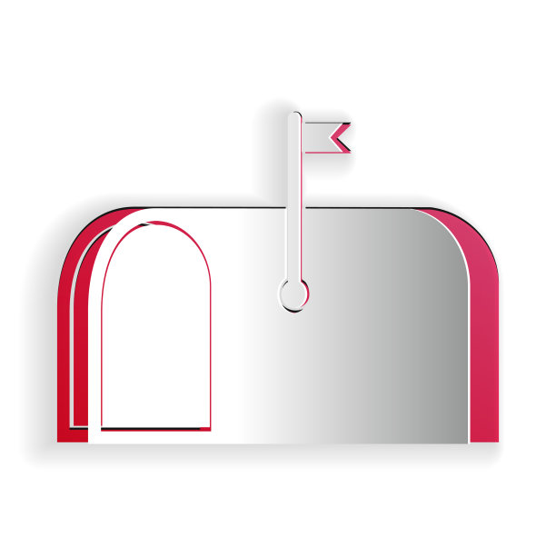 剪纸邮箱图标孤立在白色图片下载