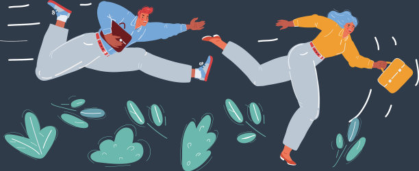 男人和女人跑了进来图片下载