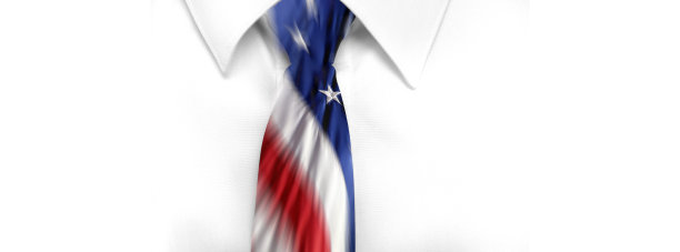 特写白衬衫和美国国旗领口时尚图片下载