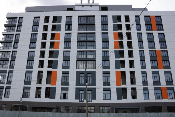 多层住宅建筑立面的片段图片下载