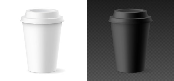 真实的纸盖一次性塑料盖子图片下载