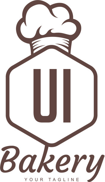 UI字母标志设计与厨师图标面包房标志图片下载