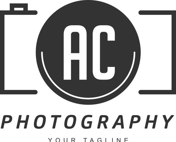 Ac字母标志设计与相机图标图片下载