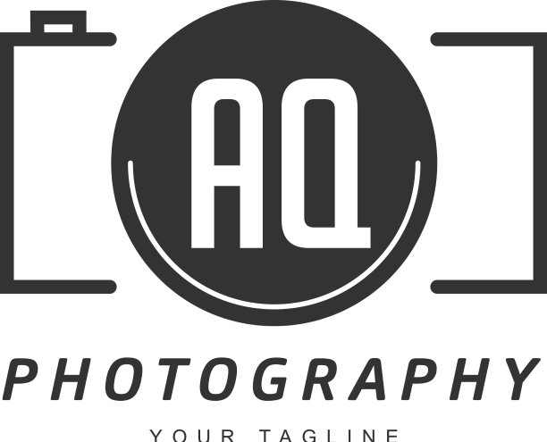Aq字母标志设计与相机图标图片下载