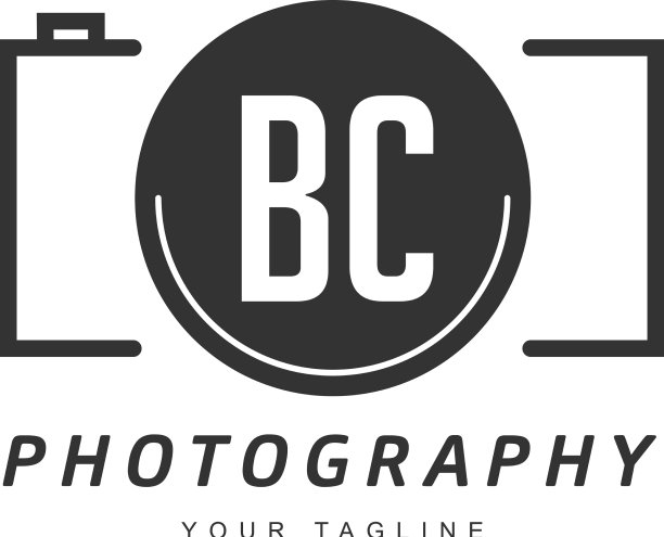 BC字母标志设计与相机图标图片下载