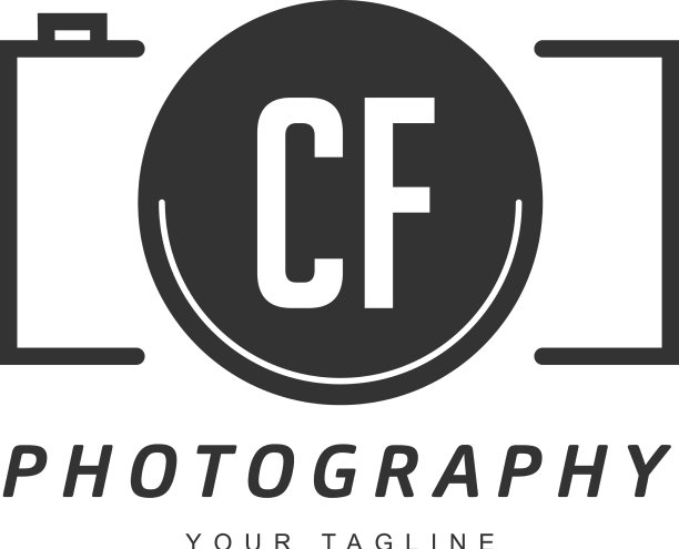 Cf字母标志设计与相机图标图片下载
