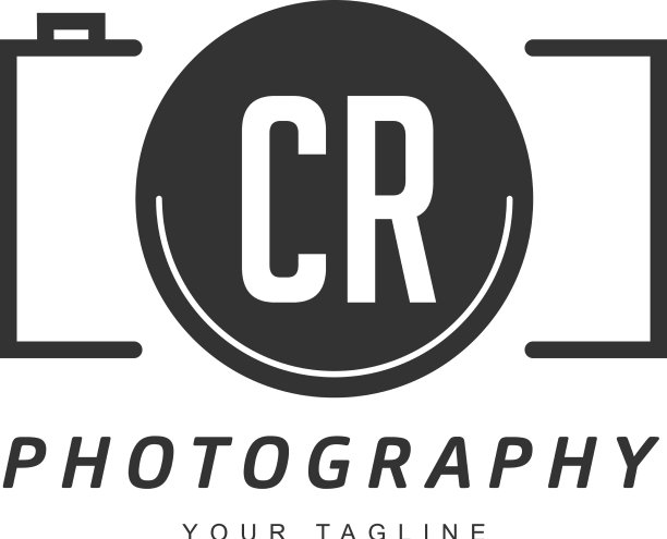Cr字母标志设计与相机图标图片下载