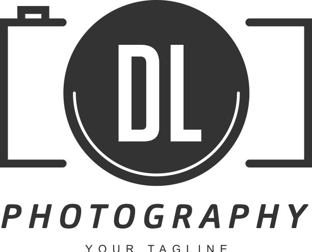 Dl字母标志设计与相机图标图片下载
