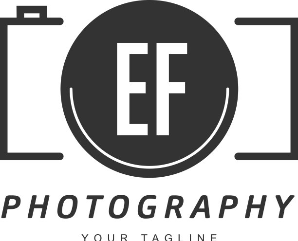 Ef字母标志设计与相机图标图片下载