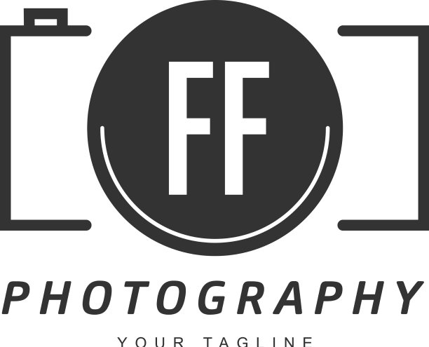 Ff字母标志设计与相机图标图片下载