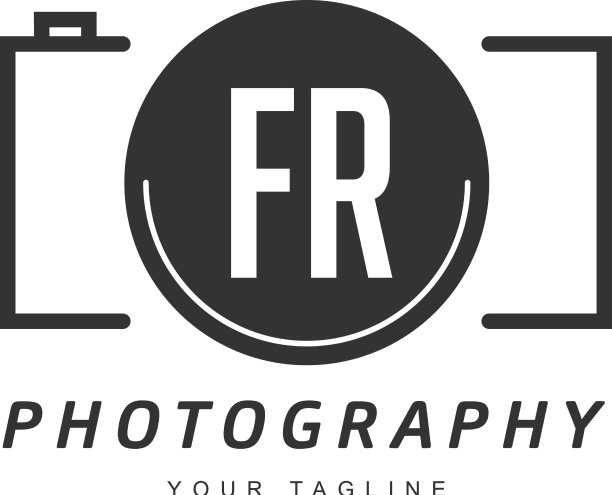 Fr字母标志设计与相机图标图片下载