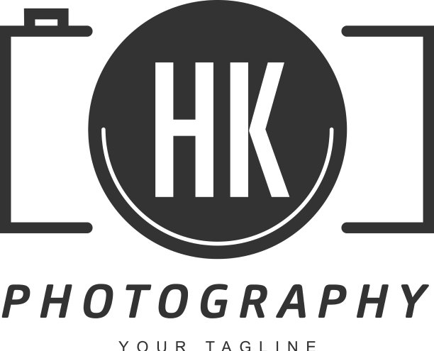 香港字母标志设计与相机图标图片下载