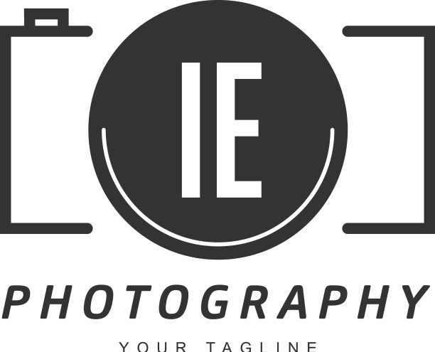 Ie字母标志设计与相机图标图片下载