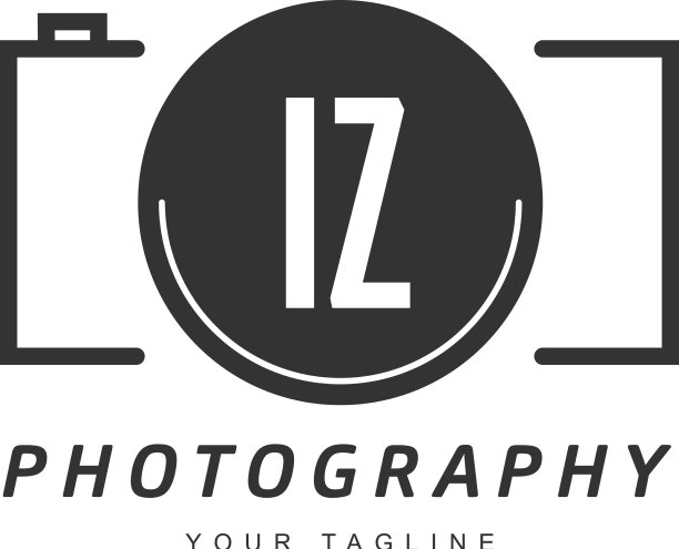 Iz字母标志设计与相机图标图片下载