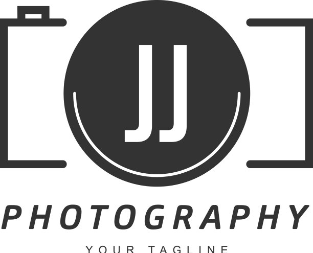 Jj字母标志设计与相机图标图片下载