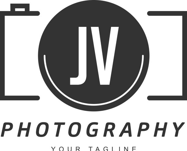 Jv字母标志设计与相机图标图片下载