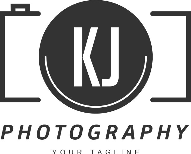 Kj字母标志设计与相机图标图片下载