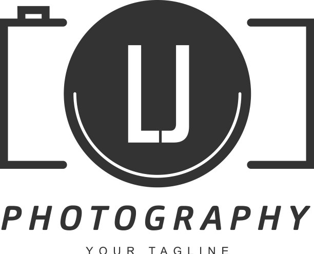 Lj字母标志设计与相机图标图片下载