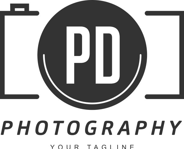 Pd字母标志设计与相机图标图片下载
