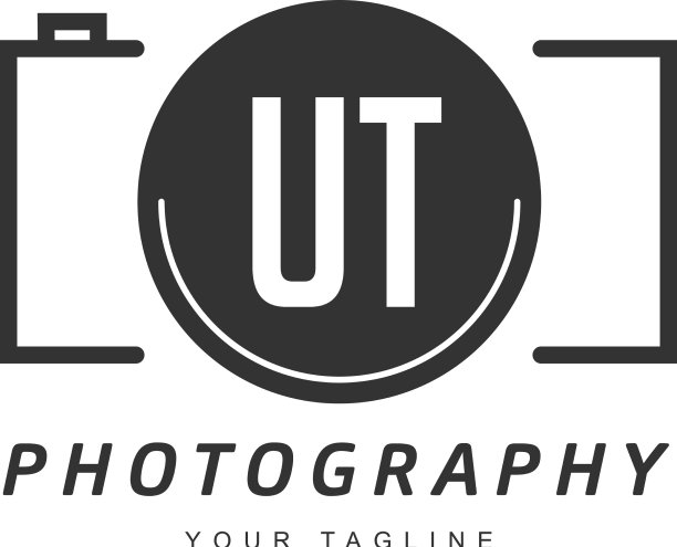 Ut字母标志设计与相机图标图片下载