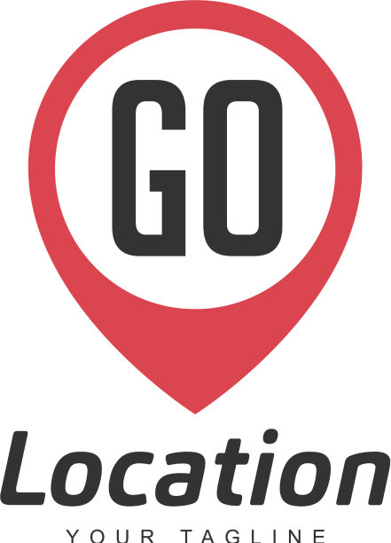 去字母标志设计与定位针图标图片下载