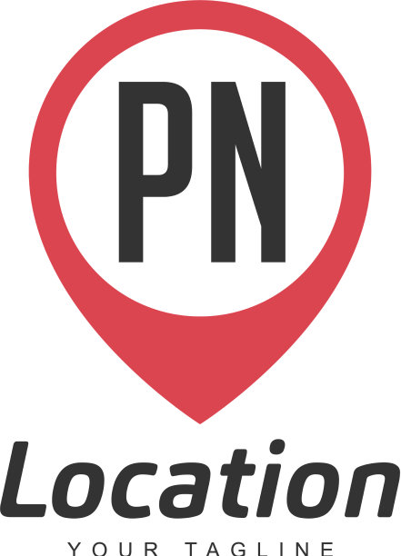 Pn字母标识设计与定位pin图标图片下载
