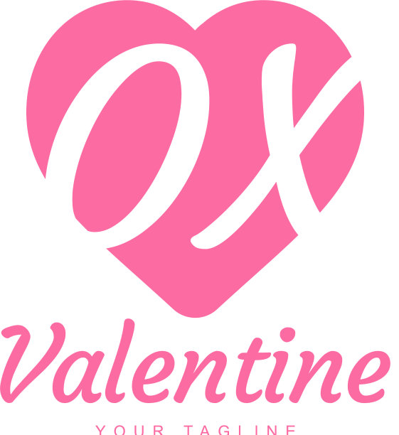 徽标设计以牛为字母，以爱心为图标图片下载