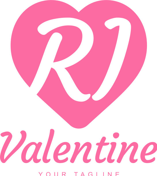 标志设计Ri字母用爱心或图标图片下载