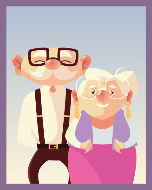 肖像可爱的一对老年男女图片下载