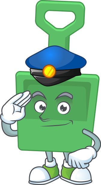 一名敬业的绿沙桶警官图片下载