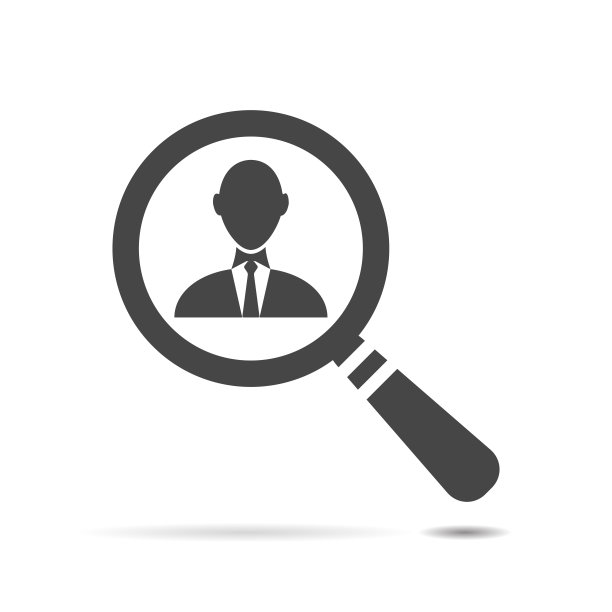 矢量放大镜与商人的图标图片下载