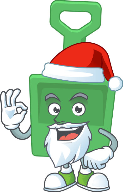 绿色的沙桶圣诞老人用ok的手指图片下载