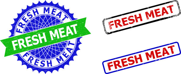 鲜肉玫瑰形和长方形双色邮票图片下载