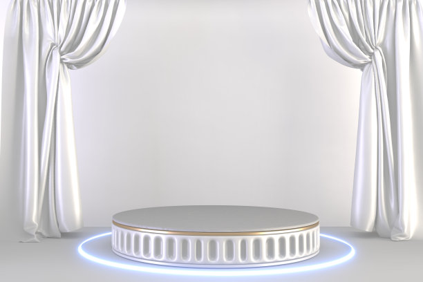 3d渲染，豪华裙房罗马风格的背景白色展示产品。图片下载