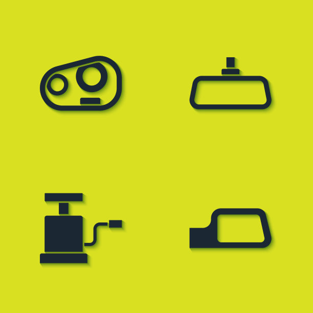 设置汽车前照灯后视镜、气泵和图标图片下载