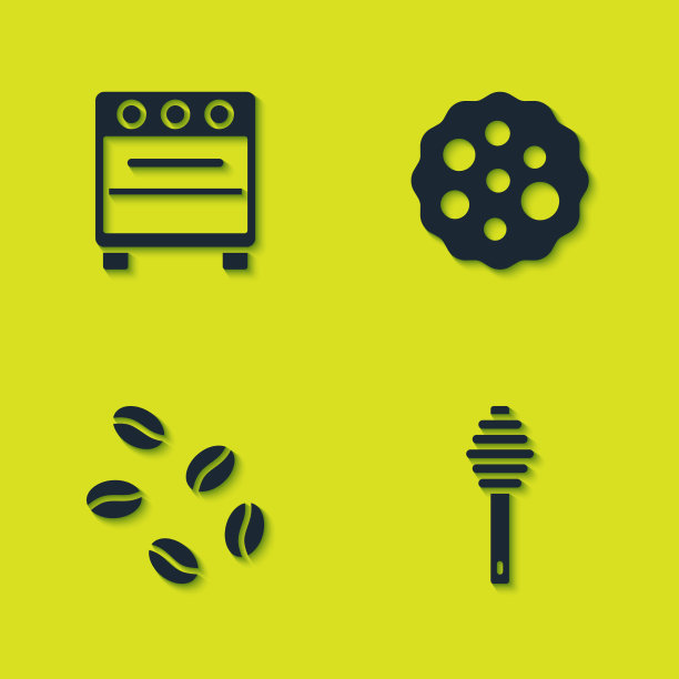 设置烤箱蜂蜜勺，粘咖啡豆和图片下载