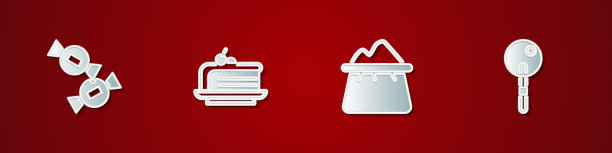 设置糖果片蛋糕袋面粉和棒棒糖图片下载