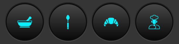 放研钵和杵匙煮牛角面包图片下载