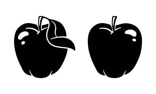 苹果，完整的果实，有或没有叶柄图片下载