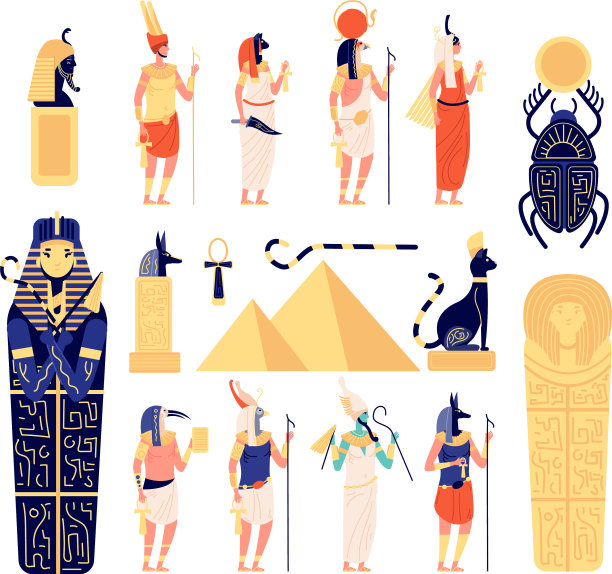 埃及元素古埃及神与女神图片下载