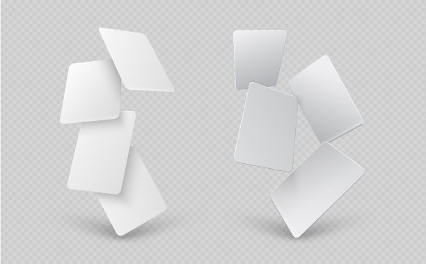飘落的纸卡白色名片3d模拟图片下载