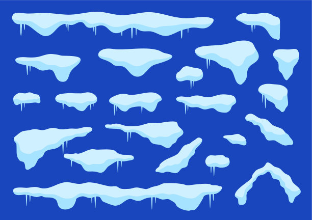 卡通不同的雪帽图标设置图片下载