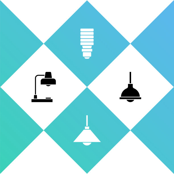 设台灯、吊灯和led灯泡图片下载