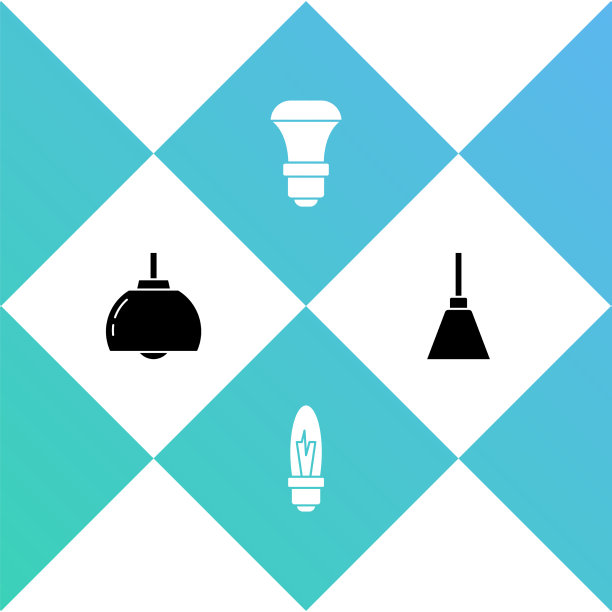 设置吊灯、灯泡、led灯和图标图片下载