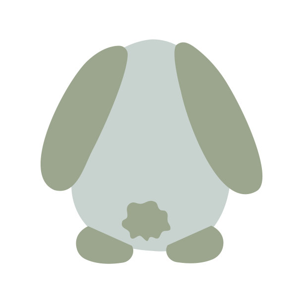 可爱的复活节兔子与蛋形状的身体卡通图片下载