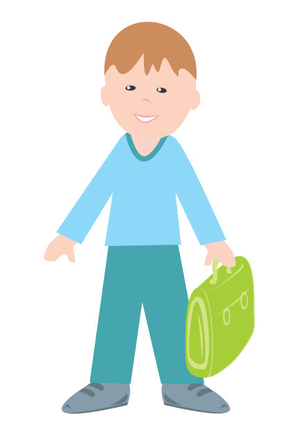 男孩和书包图片下载