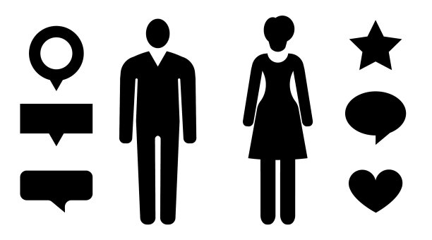 男人和女人图标商业剪影图片下载